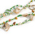 Long Multistrand Sea Shell/ Semiprecious Stone & Simulated Pearl Necklace in Green/ Antique White/ Brown - 100cm Length - view 5