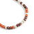 Long Multistrand Sea Shell/ Semiprecious Stone & Simulated Pearl Necklace in Orange/ Brown/ Coral - 96cm Length - view 7