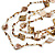 Long Multistrand Sea Shell/ Semiprecious Stone & Simulated Pearl Necklace in Natural/ Brown/ White - 100cm Length - view 4