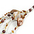 Long Multistrand Sea Shell/ Semiprecious Stone & Simulated Pearl Necklace in Natural/ Brown/ White - 100cm Length - view 6