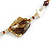Long Multistrand Sea Shell/ Semiprecious Stone & Simulated Pearl Necklace in Natural/ Brown/ White - 100cm Length - view 7