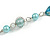 Long Glass and Shell Bead with Silver Tone Metal Wire Element Necklace In Light Blue - 120cm L - view 7