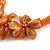 Stunning Glass Bead with Shell Floral Motif Necklace In Orange - 48cm Long - view 9