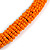 Stunning Glass Bead with Shell Floral Motif Necklace In Orange - 48cm Long - view 6
