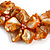 Stunning Glass Bead with Shell Floral Motif Necklace In Orange - 48cm Long - view 7