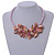 Stunning Glass Bead with Shell Floral Motif Necklace In Light Pink - 48cm Long - view 2