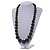 Black Graduated Wooden Bead Necklace - 70cm Long - view 3