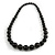 Black Graduated Wooden Bead Necklace - 70cm Long - view 5