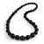 Black Graduated Wooden Bead Necklace - 70cm Long - view 2
