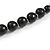 Black Graduated Wooden Bead Necklace - 70cm Long - view 7