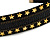 Black Glitter and Star Choker Necklace with Gold Tone Closure - 29cm L/ 6cm Ext - view 4
