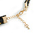 Black Glitter and Star Choker Necklace with Gold Tone Closure - 29cm L/ 6cm Ext - view 5
