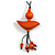 Orange Wood Bird Pendant with Black Cotton Cord - 76cm Long/ 13cm Pendant - Adjustable - view 8