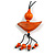 Orange Wood Bird Pendant with Black Cotton Cord - 76cm Long/ 13cm Pendant - Adjustable - view 9