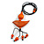 Orange Wood Bird Pendant with Black Cotton Cord - 76cm Long/ 13cm Pendant - Adjustable - view 10