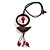 Ring and Bird Wood Bead Pendant with Black Cotton Cord (Brown/ Red) - 78cm Long/ 15cm Pendant - Adjustable - view 8