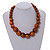 Animal Print Wood Bead Chunky Necklace (Orange/ Black) - 50cm L/ 5cm Ext - view 12