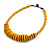 Dusty Yellow Button, Round Wood Bead Wire Necklace - 46cm L - view 8