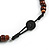 Brown Button, Round Wood Bead Wire Necklace - 46cm L - view 5