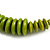 Lime Green Button, Round Wood Bead Wire Necklace - 46cm L - view 4