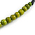 Lime Green Button, Round Wood Bead Wire Necklace - 46cm L - view 6