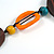 Multicoloured Bone and Wood Bead Black Cord Necklace - 80cm Long - Adjustable - view 7