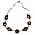 Long Geometric Wooden Bead Cotton Cord Necklace in Brown - 80cm Long - view 7