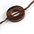 Long Geometric Wooden Bead Cotton Cord Necklace in Brown - 80cm Long - view 5