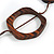 Long Geometric Wooden Bead Cotton Cord Necklace in Brown - 80cm Long - view 4