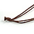 Long Geometric Wooden Bead Cotton Cord Necklace in Brown - 80cm Long - view 6