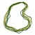 Long Multistrand Glass Bead Necklace In Shades of Green - 86cm L - view 3