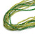 Long Multistrand Glass Bead Necklace In Shades of Green - 86cm L - view 4