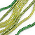Long Multistrand Glass Bead Necklace In Shades of Green - 86cm L - view 5