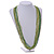 Long Multistrand Glass Bead Necklace In Shades of Green - 86cm L - view 2