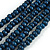 Dark Blue Multistrand Layered Wood Bead with Cotton Cord Necklace - 90cm Max length- Adjustable - view 4