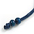 Dark Blue Multistrand Layered Wood Bead with Cotton Cord Necklace - 90cm Max length- Adjustable - view 6