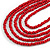 Red Multistrand Layered Wood Bead with Cotton Cord Necklace - 90cm Max length- Adjustable - view 3