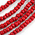 Red Multistrand Layered Wood Bead with Cotton Cord Necklace - 90cm Max length- Adjustable - view 5