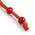 Red Multistrand Layered Wood Bead with Cotton Cord Necklace - 90cm Max length- Adjustable - view 6