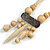 Tribal Wood/ Ceramic Bead Cotton Cord Necklace in Natural/ Brown - 60cm Long/ 10cm Long Front Drop - view 4