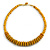 Dusty Yellow Button, Round Wood Bead Wire Necklace - 46cm L - view 7