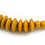 Dusty Yellow Button, Round Wood Bead Wire Necklace - 46cm L - view 4