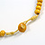 Dusty Yellow Button, Round Wood Bead Wire Necklace - 46cm L - view 6