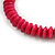 Deep Pink Button, Round Wood Bead Wire Necklace - 46cm L - view 4