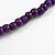 Deep Purple Wood Bead Bird Long Necklace - 80cm Long - view 6