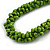 Lime Green Cluster Wood Bead Cotton Cord Necklace - 52cm L/ 4cm Ext - view 4