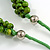 Lime Green Cluster Wood Bead Cotton Cord Necklace - 52cm L/ 4cm Ext - view 5