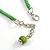 Lime Green Cluster Wood Bead Cotton Cord Necklace - 52cm L/ 4cm Ext - view 6