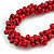 Cherry Red Cluster Wood Bead Cotton Cord Necklace - 52cm L/ 4cm Ext - view 4