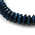 Dark Blue Button, Round Wood Bead Wire Necklace - 46cm L - view 4